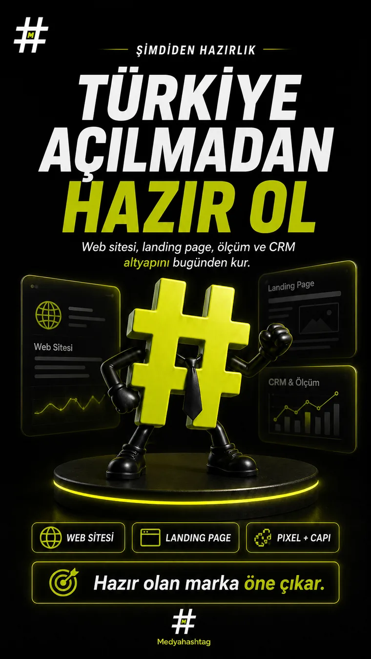 Türkiye açılmadan hazır ol — web sitesi, landing page, ölçüm, CRM